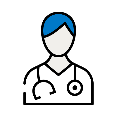 Icon of a doctor with a stethoscope