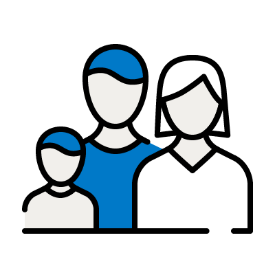Icon showing a family