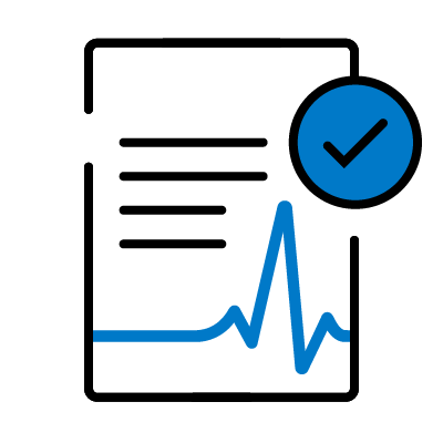 Icon showing a health report or approved medical record