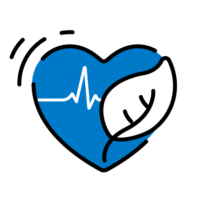 Icon of a heart with a leaf on top