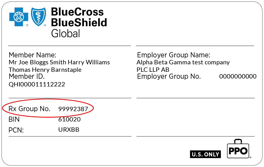 Card indicating U.S prescriptions funded program