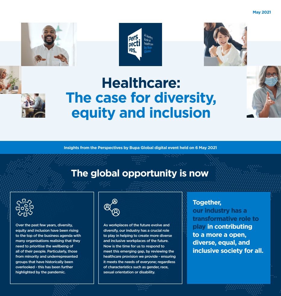 Infographic from Healthcare - the case for diversity, equity and inclusion