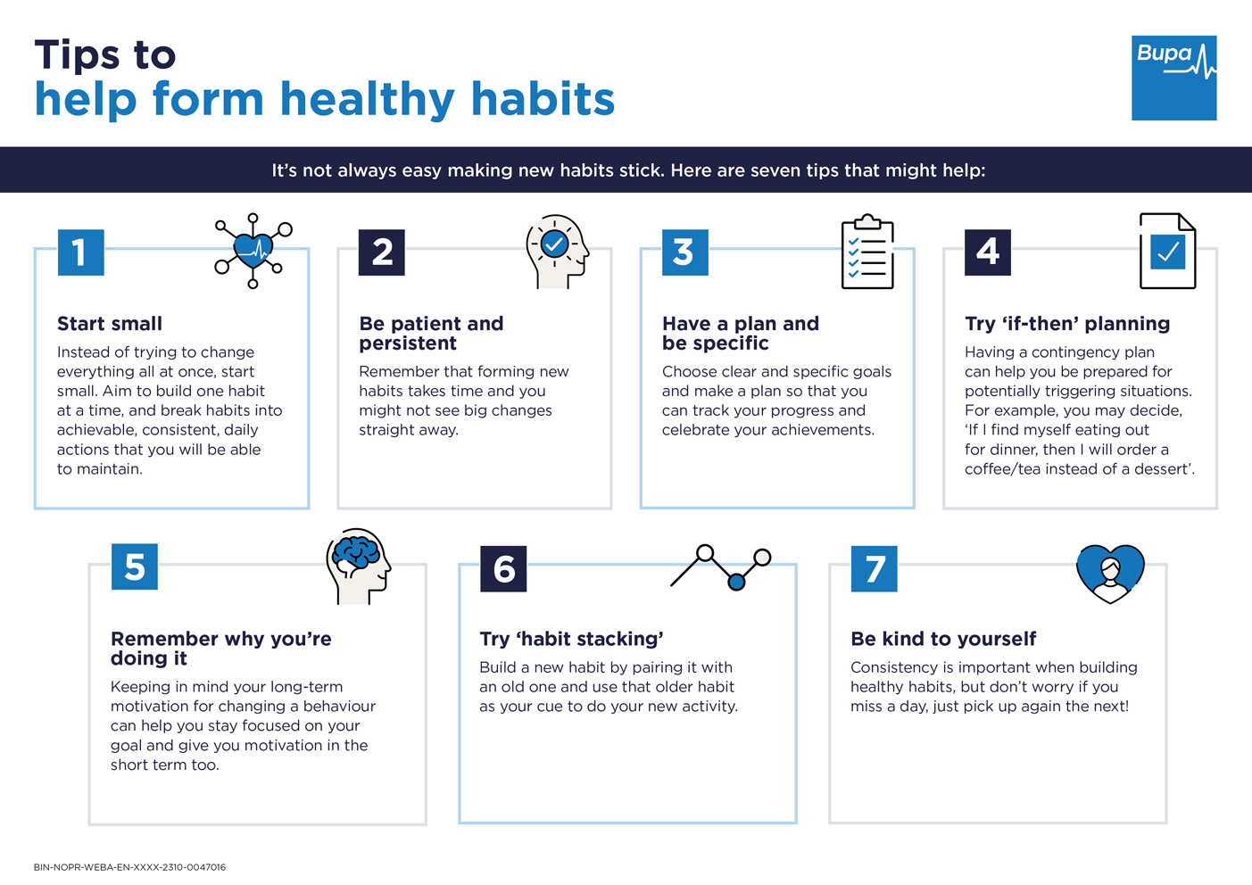 Tips to help form healthy habits