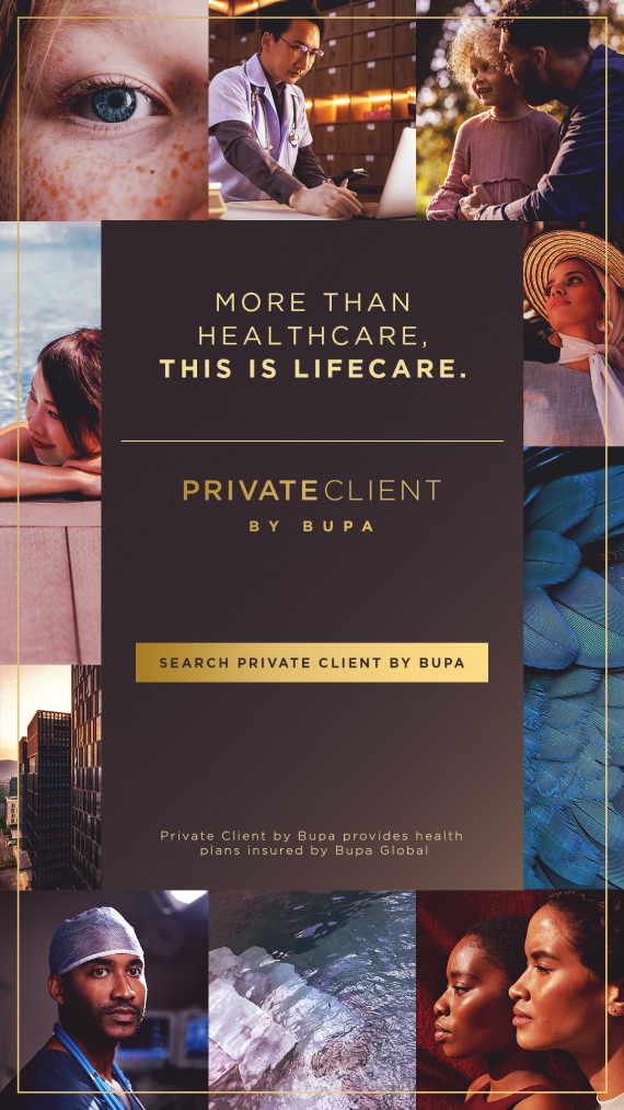 Private Client by Bupa is a premium service providing expertly curated health and wellbeing plans insured by Bupa Global 