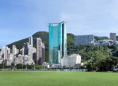 The Hong Kond Sanatorium building in the middle distance, flanked bby ...