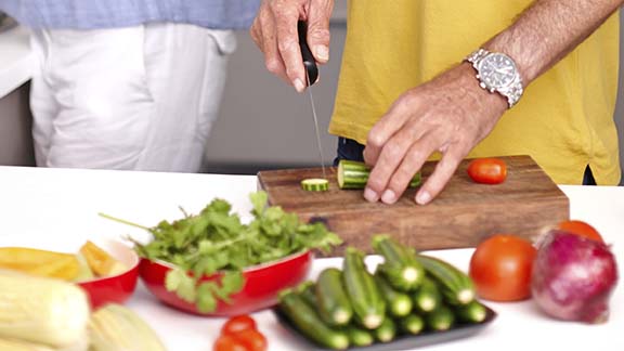 Vegetables being prepared
