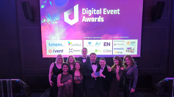 Bupa Global team winning Diversity and Inclusion award at Digital Event Awards