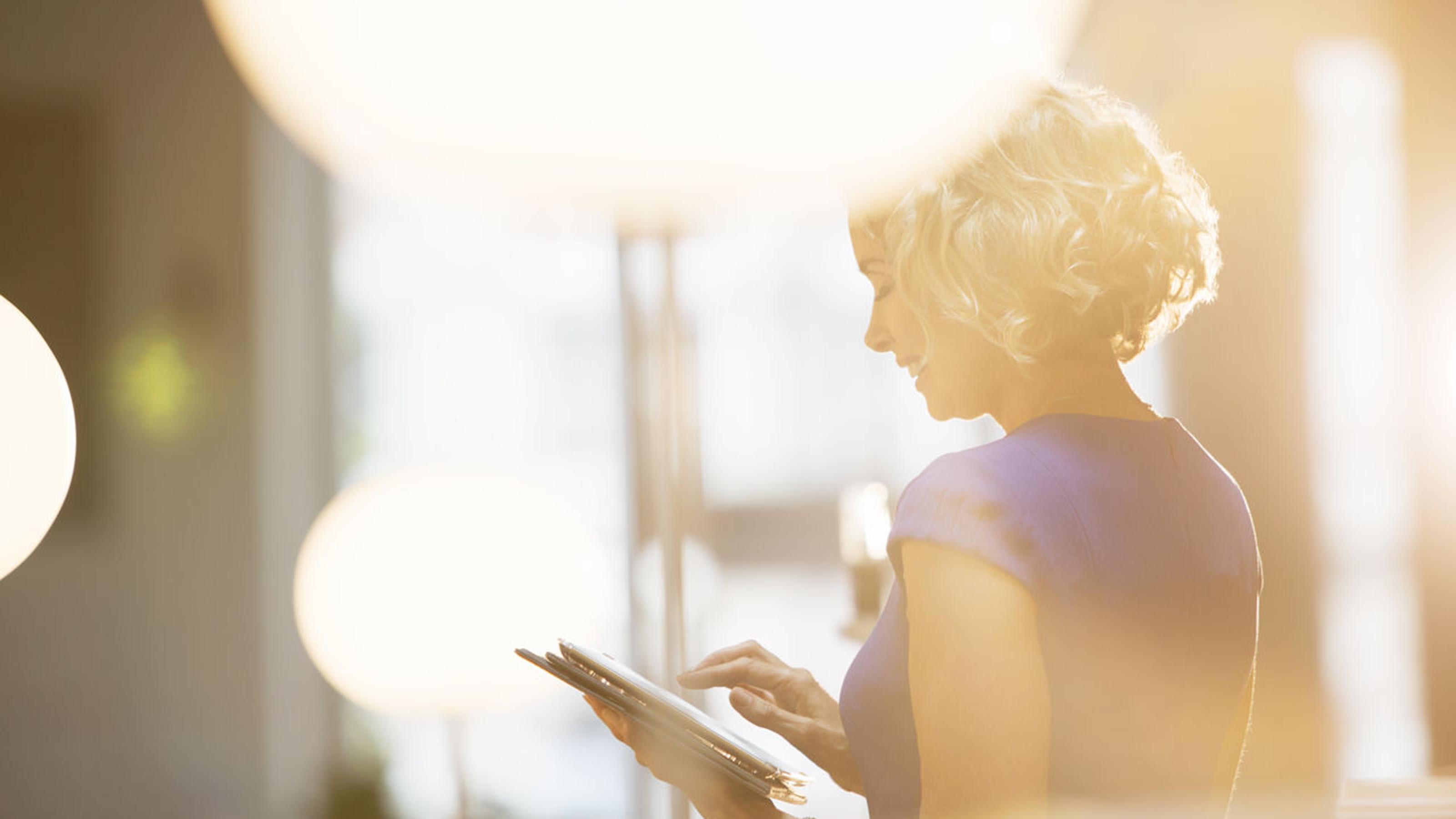 Woman on tablet
