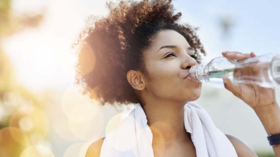 Woman drinking water
