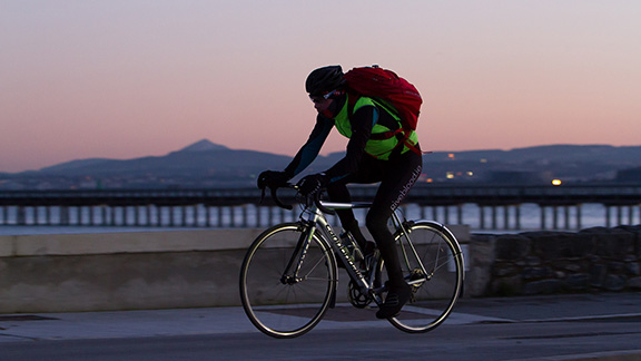 Cyclist at dusk